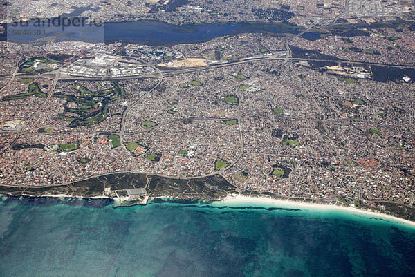 Aerial view of coastline  Perth  Australia