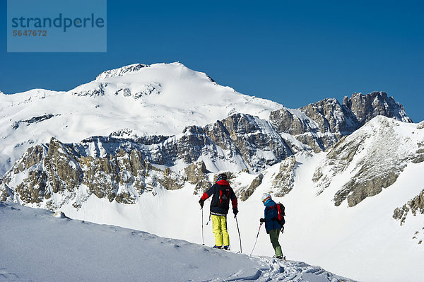 Skitourenläufer  Tignes  Val d'Isere  Savoyen  Alpen  Frankreich  Europa