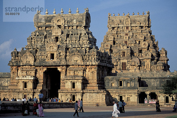 Tempeltore oder Gopura  Tanjore oder Thanjavur  Tamil Nadu  Südindien  Asien