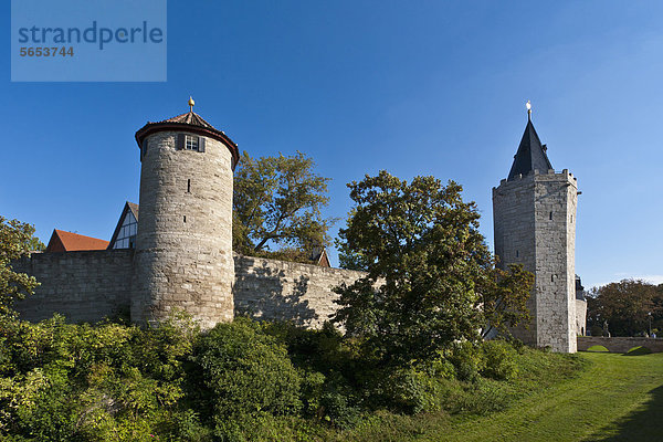 Deutschland  Thüringen  Muhlhausen  Blick auf die Stadtmauer