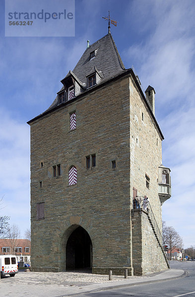 Osthofentor  historisches Stadttor  Soest  Nordrhein-Westfalen  Deutschland  Europa  ÖffentlicherGrund