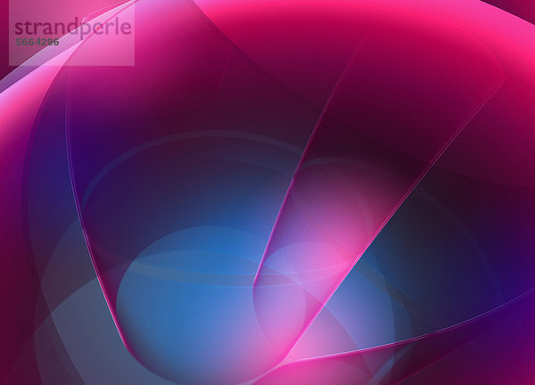 Digital generierte Abstraktion mit unscharfen pinkfarbenen und blauen Formen