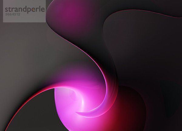 Abstrakte  digital generierte pinkfarbene und schwarze Lichtspuren