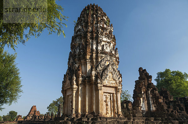Khmer Stil Prang  Wat Phra Phai Luang  Geschichtspark Sukhothai  Weltkulturerbe der UNESCO  Nordthailand  Thailand  Asien