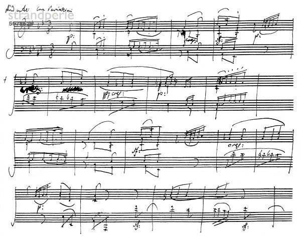 Notenhandschrift  As Dur Sonate Op. 26 von Ludwig van Beethoven