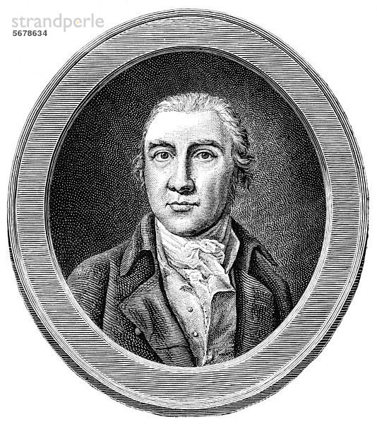 Historische Zeichnung aus dem 19. Jahrhundert  Portrait von Carl Friedrich Zelter  1758 - 1832  ein deutscher Musiker  Musikpädagoge  Komponist und Dirigent