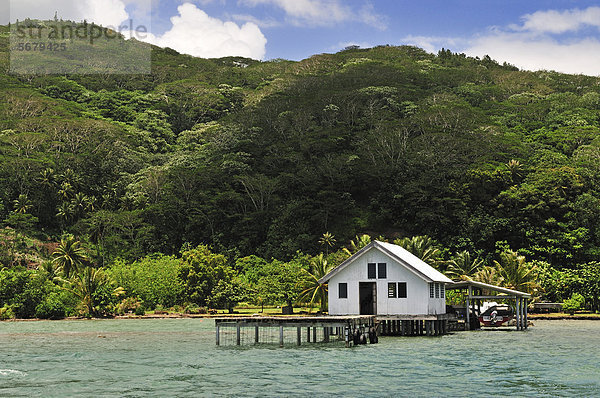 Tauahei Perlenfarm  Raiatea  Inseln unter dem Wind  Gesellschaftsinseln  Französisch-Polynesien  Pazifischer Ozean