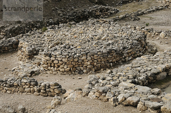 Überreste von einem Altar  Ausgrabungsstätte Megiddo  Israel  Naher Osten