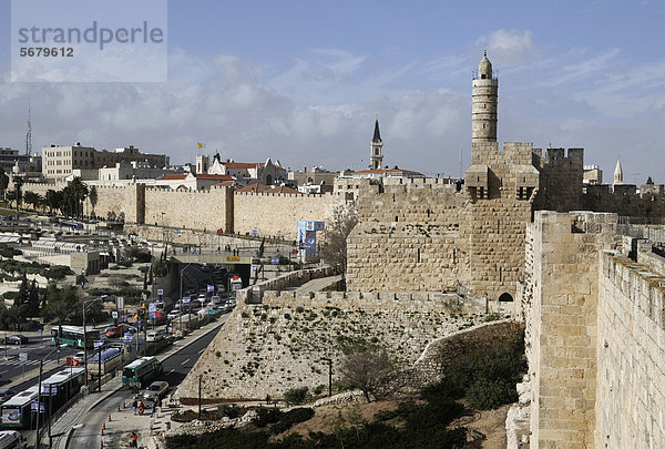 Mauern der Altstadt von Jerusalem  Israel  Naher Osten