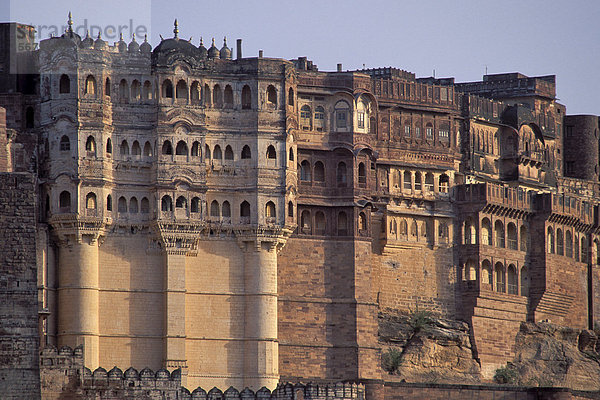 Rückseite  Mehangarh Festung oder Fort  Jodhpur  Rajasthan  Indien  Asien