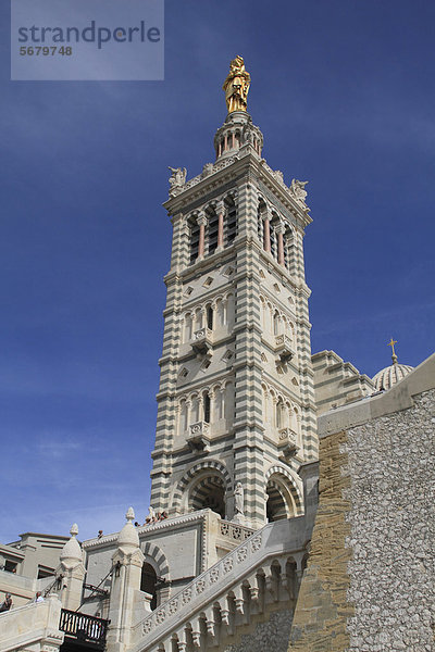 Kirche Notre Dame de la Garde  Marseille  DÈpartement Bouches du RhÙne  RÈgion Provence Alpes CÙte d'Azur  Frankreich  Europa