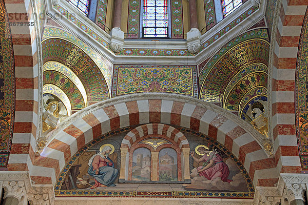 Mosaik  Maria Verkündigung im Chor  Kirche Notre Dame de la Garde  Marseille  DÈpartement Bouches du RhÙne  RÈgion Provence Alpes CÙte d'Azur  Frankreich  Europa