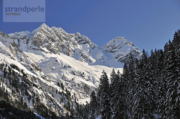 Oytal  dahinter Großer Wilder  2379 m  Oberstdorf  Oberallgäu  Bayern  Deutschland  Europa  ÖffentlicherGrund