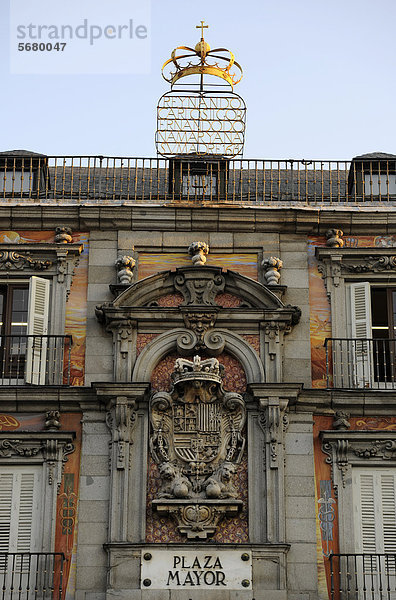 Madrid Hauptstadt Europa Gebäude Wandbild Krone Spanien