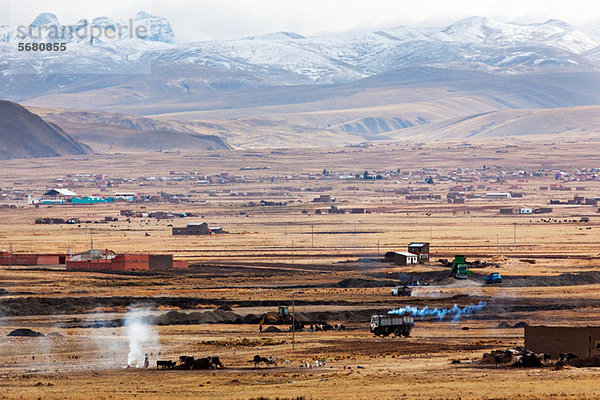 Landschaft  Tiwanaku  Bolivien  Südamerika