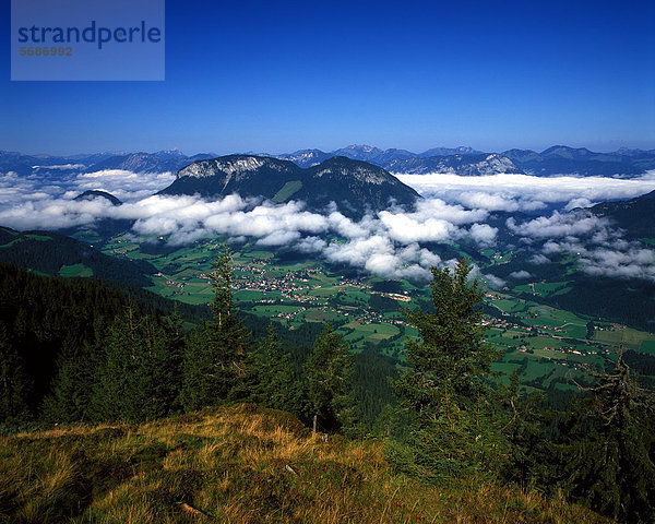 Blick auf Söll mit dem Pölven  Kitzbüheler Alpen  Österreich