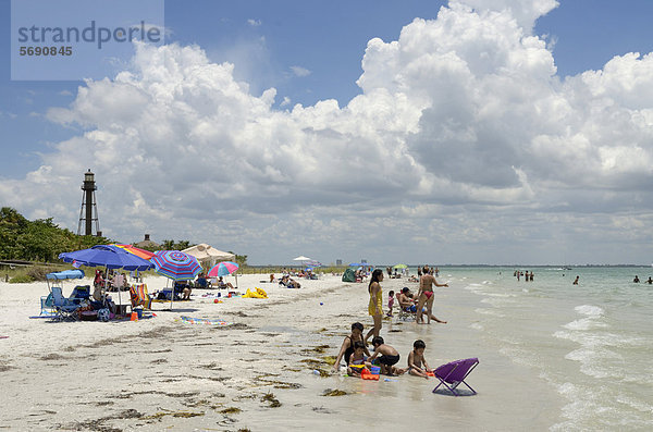 Strand von Sanibel Island  Florida  USA