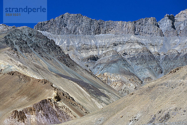 Wüstenartige Landschaft  Zanskar  Ladakh  indischer Himalaya  Jammu und Kaschmir  Nordindien  Indien  Asien