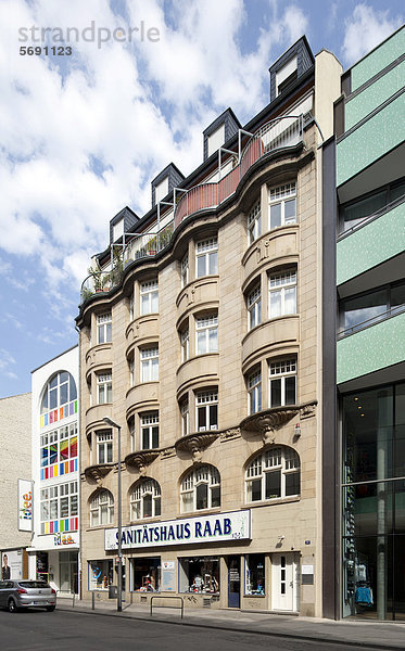 Historisches Geschäftshaus in der Schäfergasse  Frankfurt am Main  Hessen  Deutschland  Europa  ÖffentlicherGrund