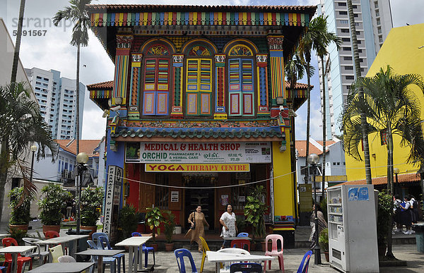 klein Fassade Hausfassade Südostasien Asien Indien Viertel Menge Singapur