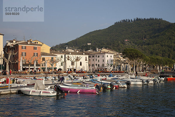 Hafen und Ortsansicht  Garda  Gardasee  Veneto  Venetien  Italien  Europa  ÖffentlicherGrund