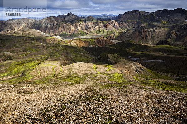 Rhyolith-Berge  Landmannalaugar  Fjallabak Naturschutzgebiet  Hochland  Island  Europa