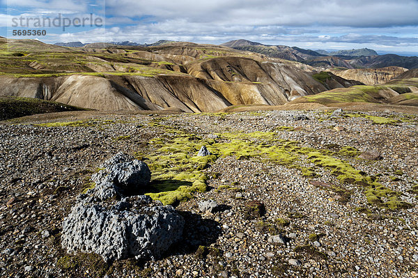 Rhyolith-Berge  Landmannalaugar  Fjallabak Naturschutzgebiet  Hochland  Island  Europa