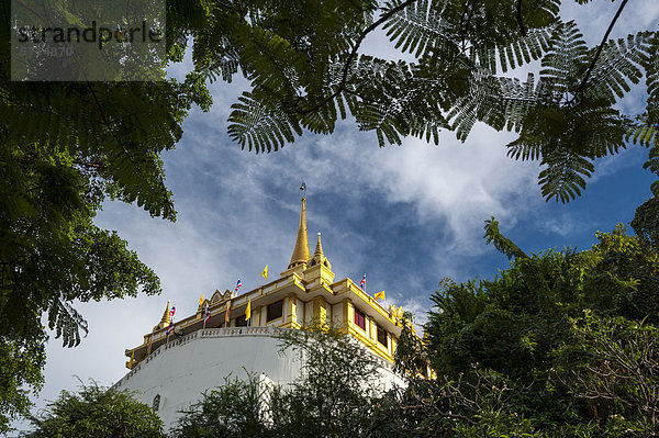 Phu Khao Thong oder Goldener Berg im Wat Saket  Bangkok  Thailand  Asien