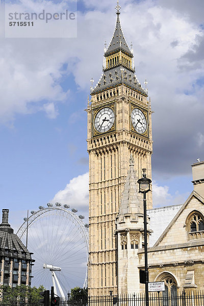 Big Ben  Uhrturm des Palastes von Westminster  Houses of Parliament  Britisches Parlament  City of Westminster  London  England  Großbritannien  Europa