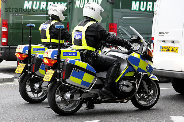 Polizei auf Motorrädern  Metropolitan Police  London  England  Großbritannien  Europa