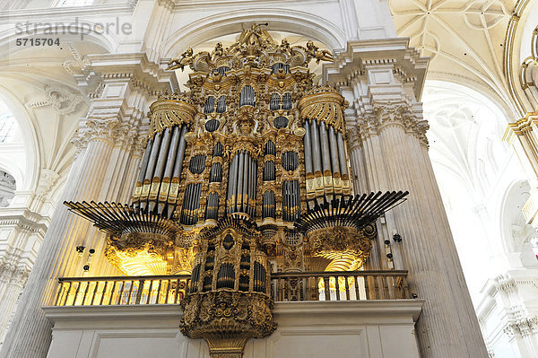 Orgel  Kathedrale Santa Maria de la EncarnacÌon  Kathedrale von Granada  Granada  Andalusien  Spanien  Europa