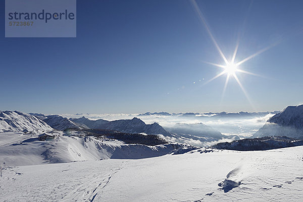 Österreich  Steiermark  Blick auf das Skigebiet Tauplitzalm