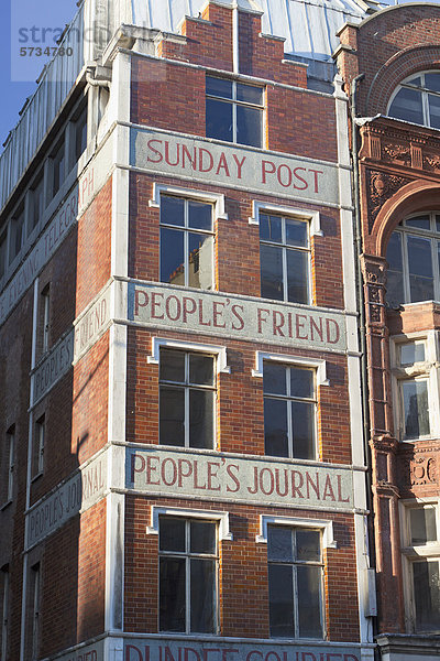 Ehemalige Büros von Sunday Post People's Friend und People's Journal in der Fleet Street  London  England  Großbritannien  Europa