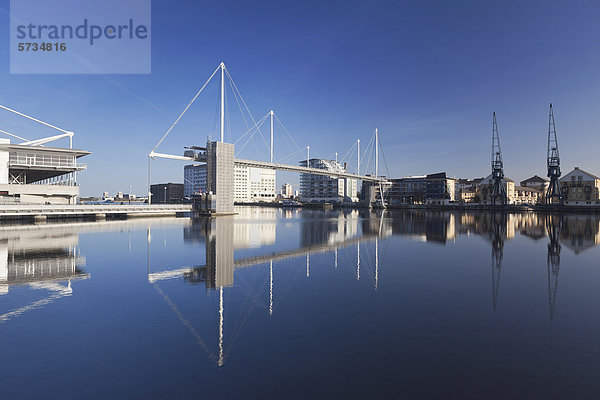 Die Brücke Royal Victoria Dock Bridge  London  England  Großbritannien  Europa