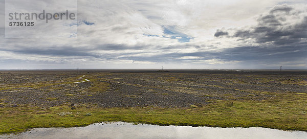 Panoramablick auf die karge Ebene  Island
