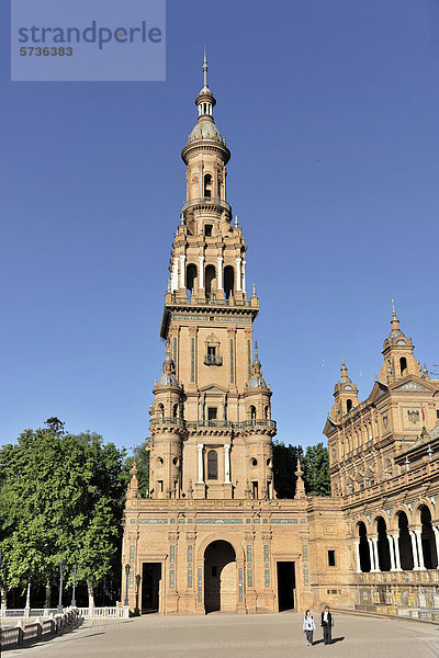 Nordturm  Torre Norte  an der Plaza de EspaÒa  Sevilla  Andalusien  Spanien  Europa