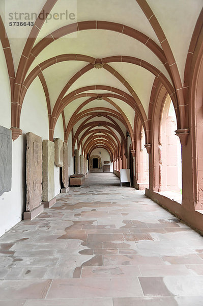 Kreuzgang  Seitengang  Basilika  Klosterkirche  Gründungsjahr 1136  Kloster Eberbach  Eltville am Rhein  Rheingau  Hessen  Deutschland  Europa