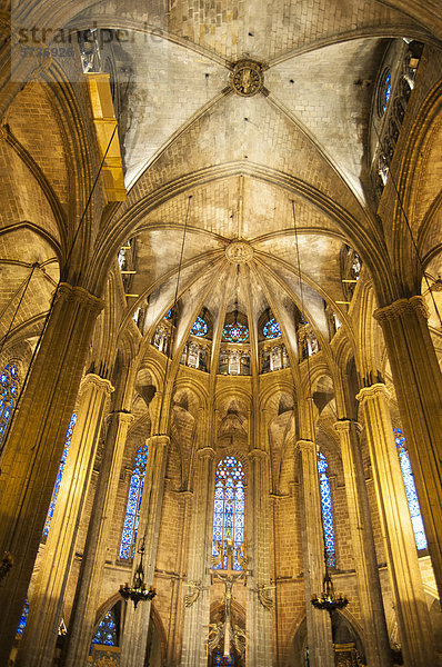 La Catedral  Gotische Kathedrale  Pla de la Seu  Barri Gotic  auch Gotisches Viertel oder Barrio GÛtico  Barcelona  Katalonien  Spanien  Europa