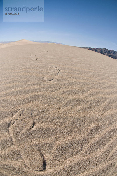 Fußspuren in der Sanddüne im Death Valley National Park  Kalifornien  USA