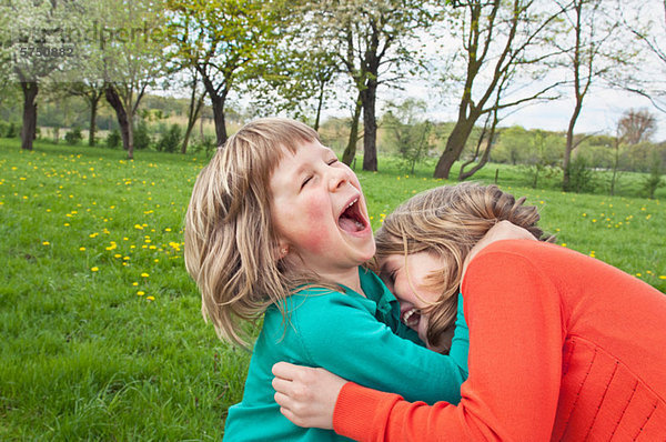 Sister playfighting