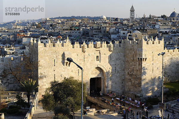 Jerusalem Hauptstadt Damaskus Hauptstadt Wand Wohnhaus Großstadt Eingang Naher Osten Gast Israel