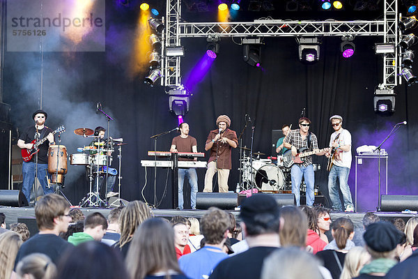 Die deutsche Reggaeband Sebastian Sturm & Exile Airline  live beim Soundcheck Open Air in Sempach-Neuenkirch  Luzern  Schweiz  Europa