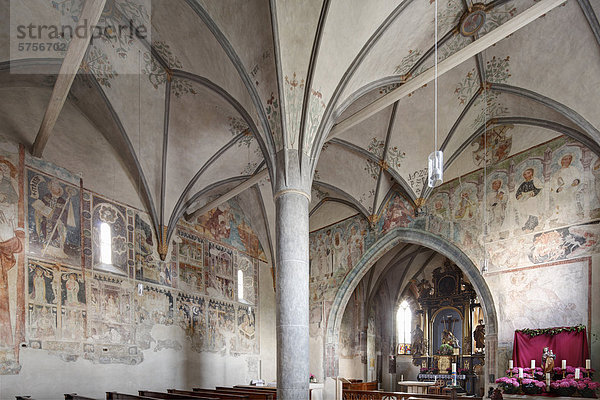 Fresken  Alte Pfarrkirche St. Martin  Ortsteil Garmisch  Garmisch-Partenkirchen  Werdenfelser Land  Oberbayern  Bayern  Deutschland  Europa