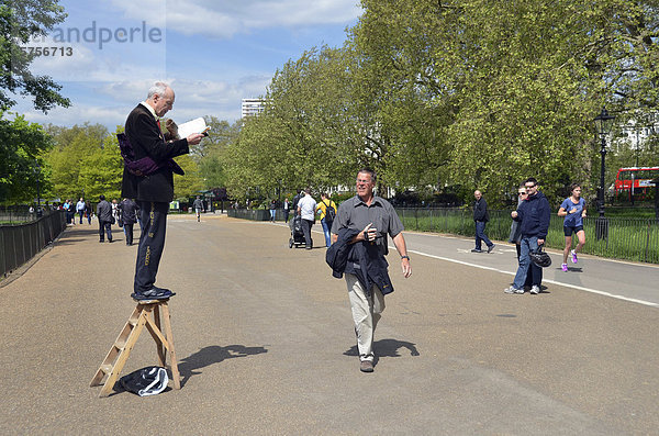 Speakers Corner im Hyde Park  London  England  Großbritannien  Europa