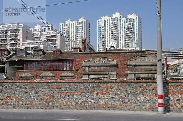 bauen Lifestyle Gebäude China Asien abgerissen modern alt Shanghai