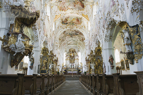 Stiftskirche Rottenbuch  Kloster  Rokoko  Rottenbuch  Weilheim-Schongau  Oberbayern  Bayern  Deutschland  Europa