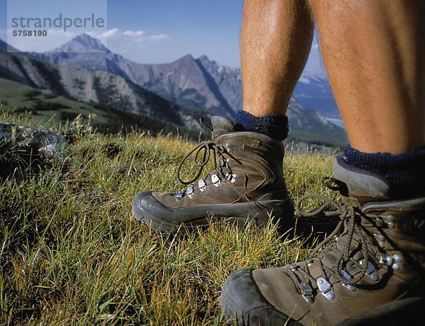 Wanderer die Füße in den Bighorn Wildland Gegend - kanadischen Rocky Mountains  Alberta  Kanada.