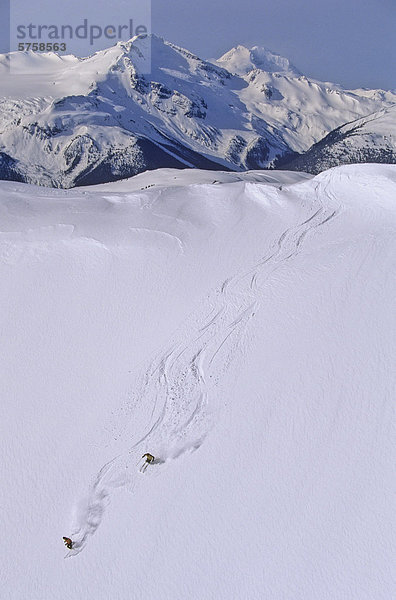 Skifahren frischen Pulver in Whistler Backcountry  British Columbia  Kanada.