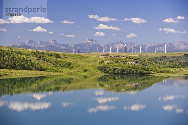 Stromerzeugung Windmühlen in der Nähe von Pincher Creek  Alberta  Kanada.