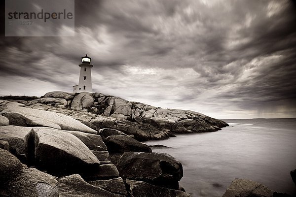 Sturm Leuchtturm nähern Gewölbe Kanada Nova Scotia Neuschottland